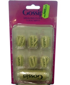 Cream Weaving Clips with Thread 36pcs