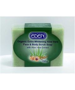 Eden Organic Extra Whitening Aloe Vera Face and Body Scrub Soap