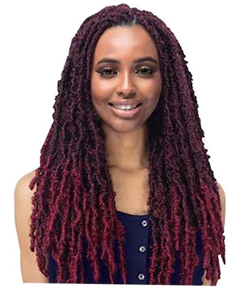 burgundy butterfly locs