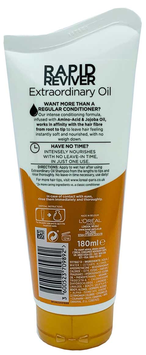 LOREAL ELVIVE Rapid Reviver Conditioner 180ml (Extraordinary Oil - View #9
