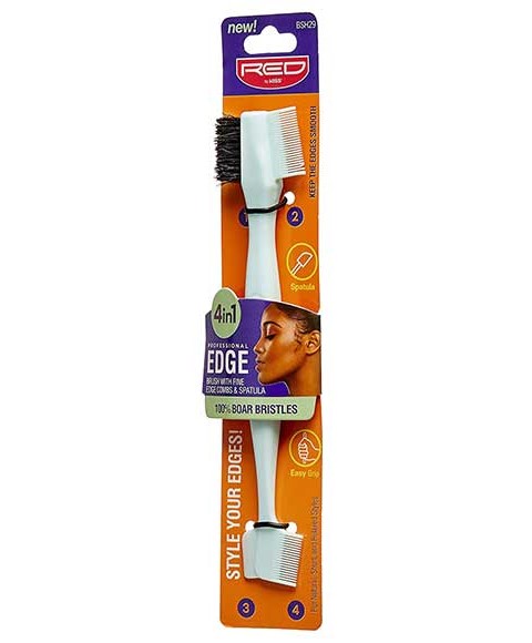 RED Professional Edge Boar Fixer Brush – 4-in-1 Wildschweinborsten-Bürste | Für Kanten, Babyhaare & Styling