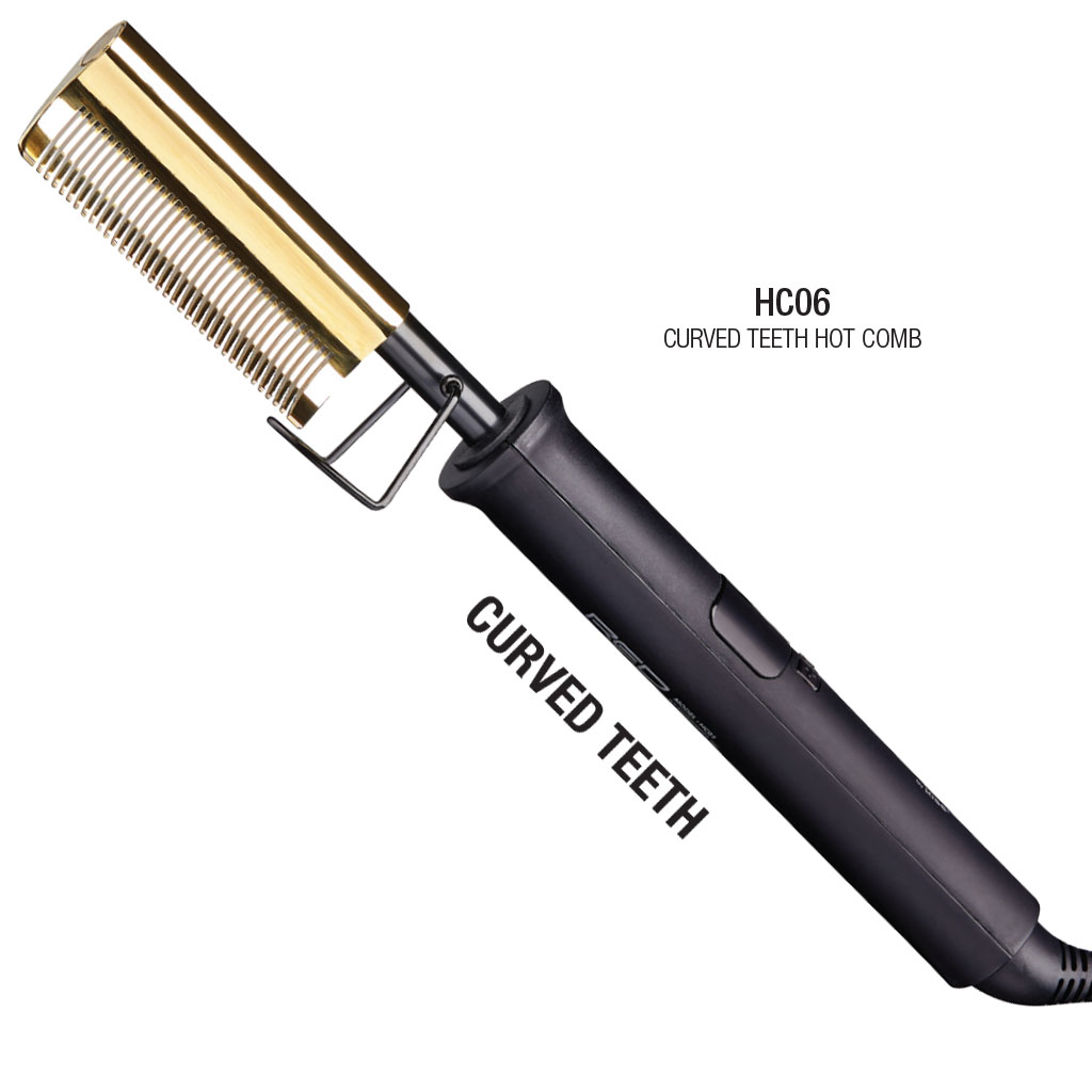Red By Kiss Curved Teeth Hot Styler Pressing Comb HC06G |