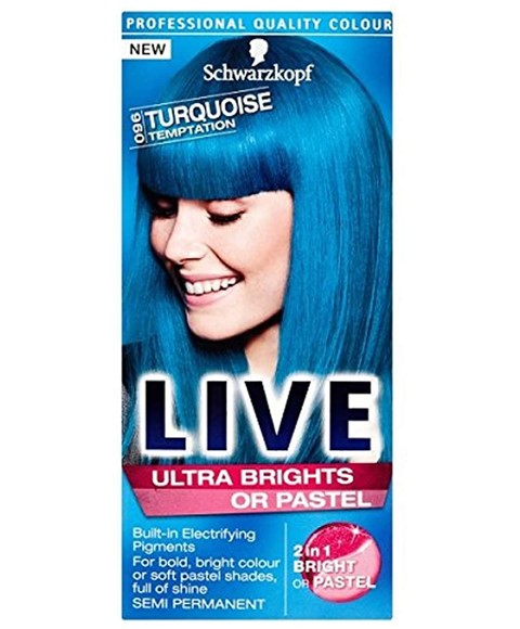 LIVE Ultra Brights Or Pastel Turquoise Temptation 096 | Schwarzkopf | Live  | Luminance | Wild Lights | Unlimited Gloss | Paks