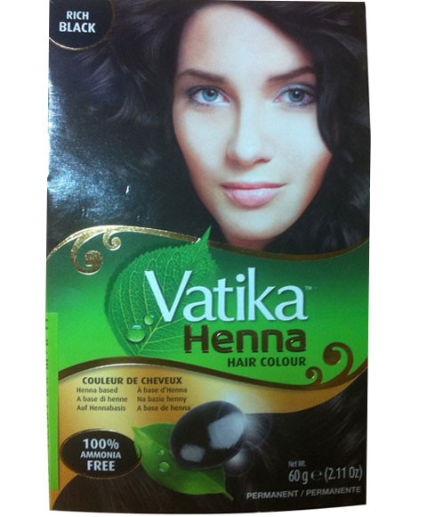 Vatika Henna Permanent Hair Color Rich Black | Dabur | Vatika | Indian Oil  | Amla Oil | Jasmine Oil | Coconut Oil | Paks
