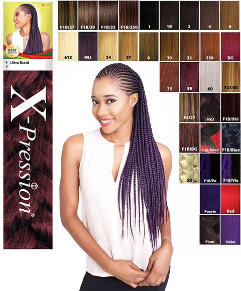 X-pression Premium Original Ultra Braid. - Color 4 (Pack of 3)