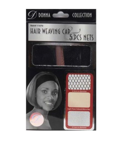 Donna Collection Hair Weaving Cap 5Pcs Net, TitanDonna