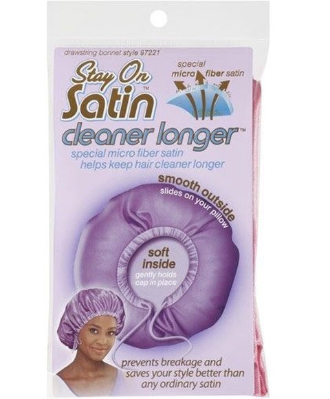 Stay On Satin Cleaner Longer Drawstring Bonnet 97221 Sta