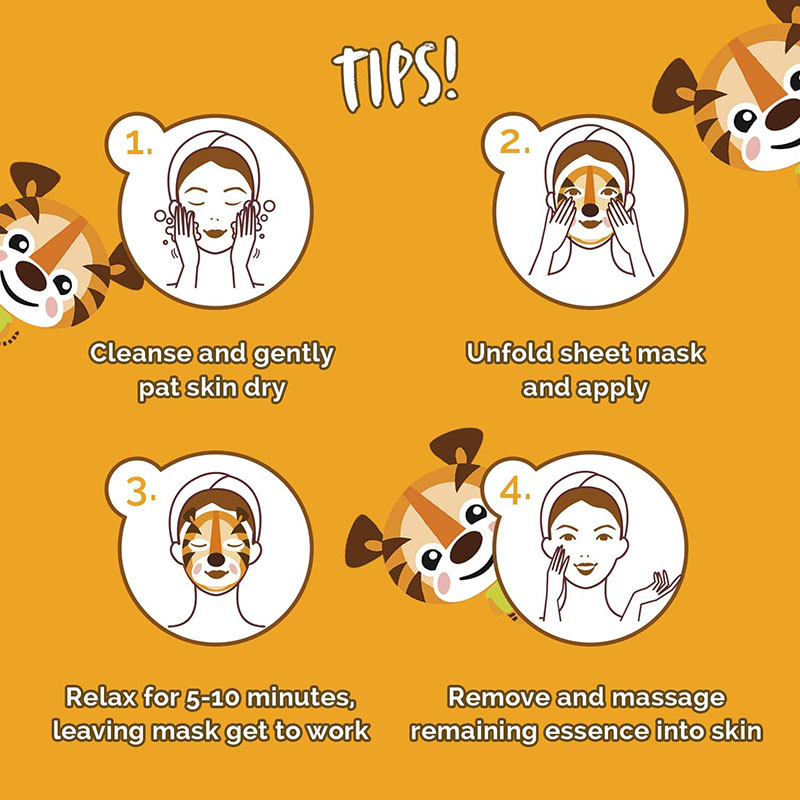 7Th Heaven Apple And Kiwi Tiger Face Mask