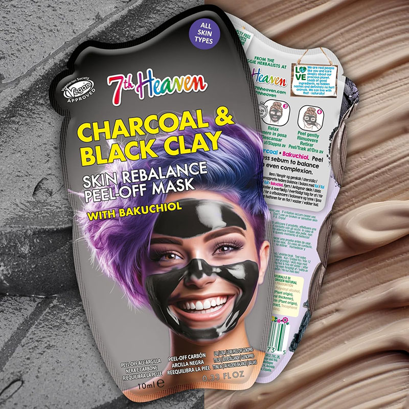 7Th Heaven Charcoal And Black Clay Skin Rebalance Peel Off Mask