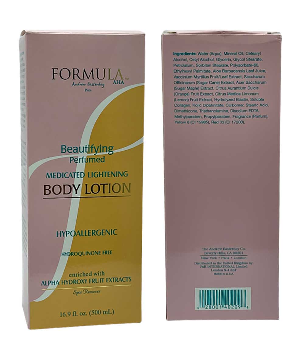 Formula AHA  Beautifying Perfumed Medicated Lightening Body Lotion