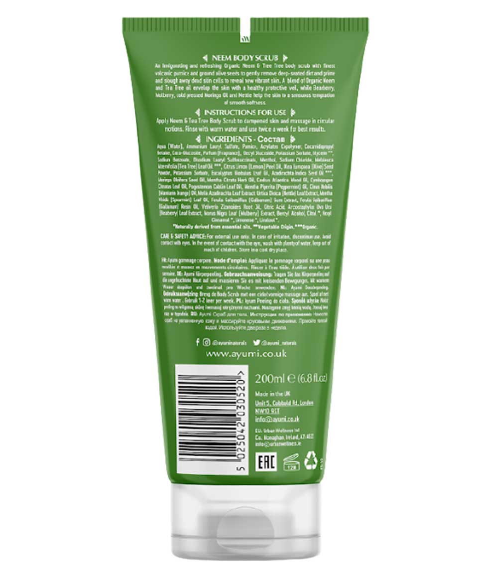 Ayumi Naturals Neem And Tea Tree Body Scrub