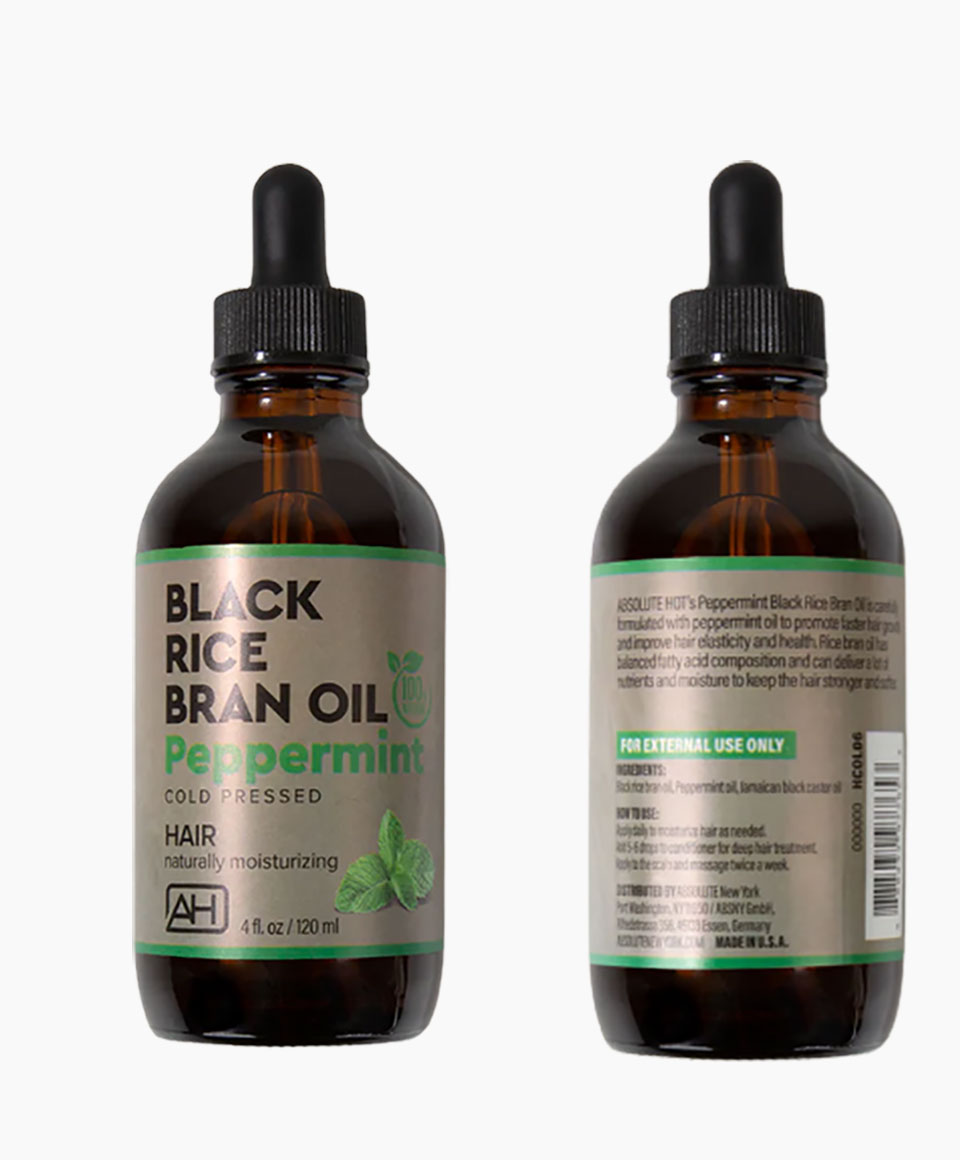 Peppermint Cold Pressed Black Rice Bran Hair Oil