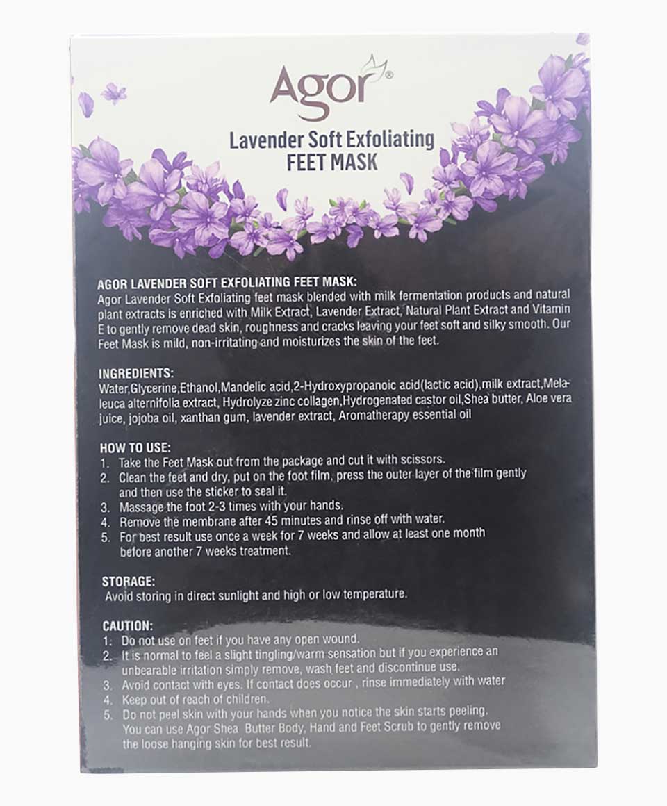 Agor Lavender Soft Exfoliating Feet Mask
