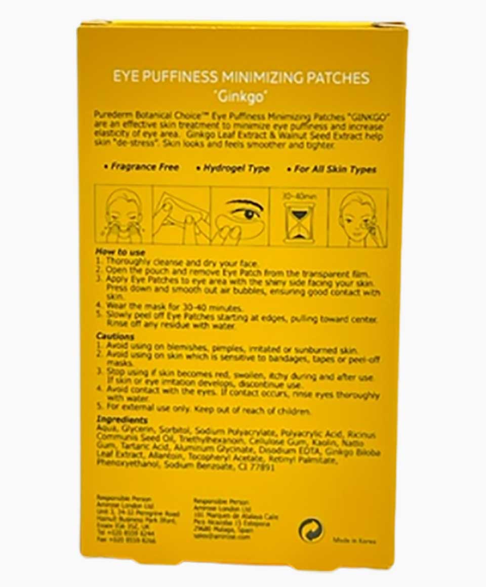 Purederm Eye Puffiness Minimizing Ginkgo Patches
