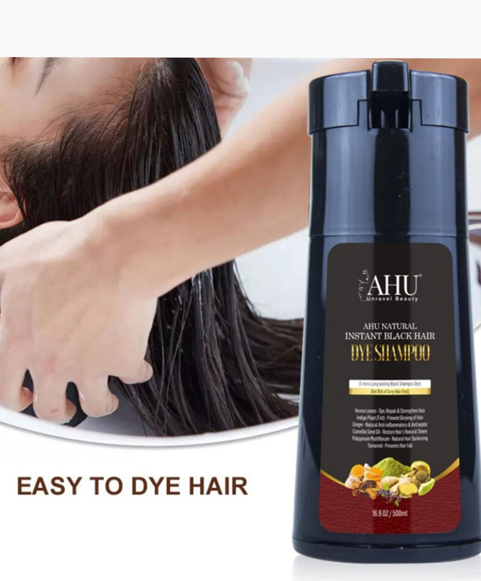 AHU Instant Black Hair Dye Shampoo