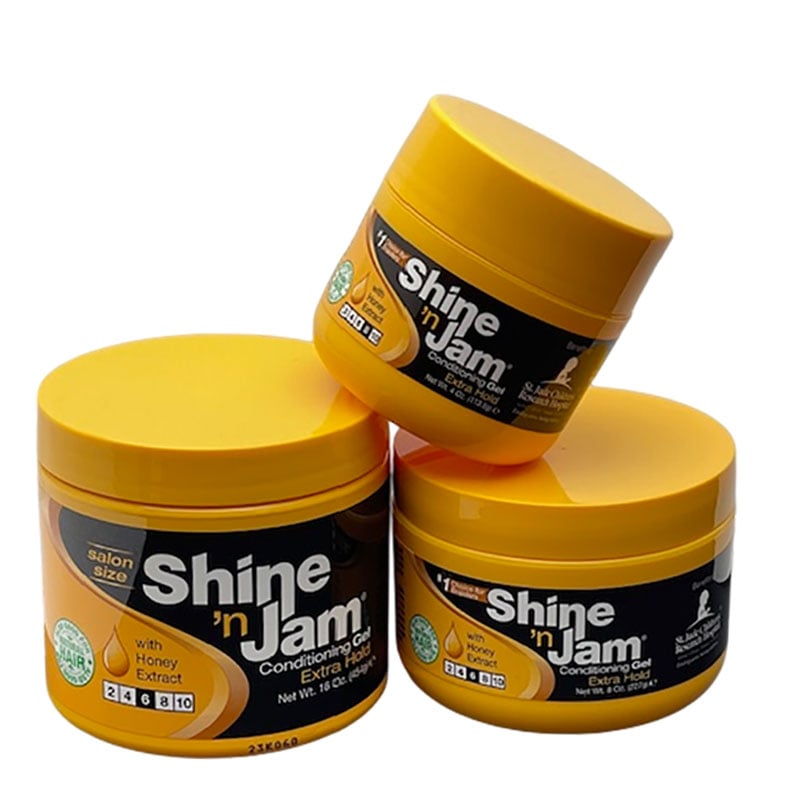 Ampro Shine N Jam Gel | Braiding Gel | Extra Hold | Alcohol-Free Hair Gel | Strong Hold | Styling Gel