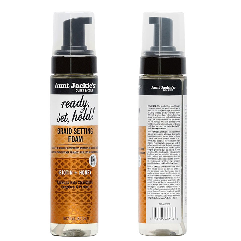Aunt Jackies Ready Set Hold Braid Setting Foam Biotin And Honey