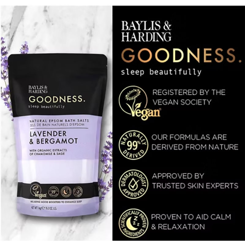 Goodness Lavender And Bergamot Natural Epsom Bath Salts