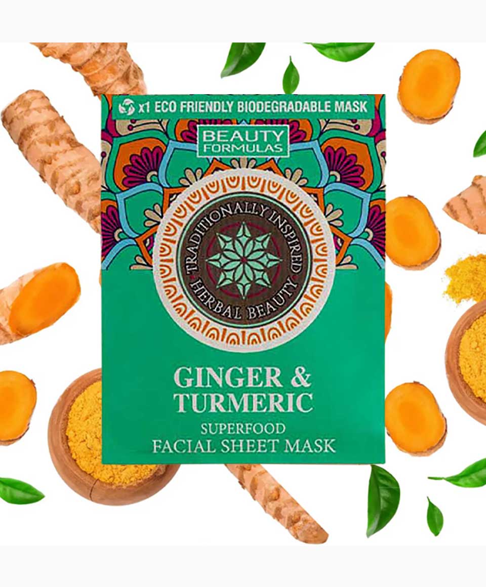 Ginger And Turmeric Superfood Facial Sheet Mask Drammock