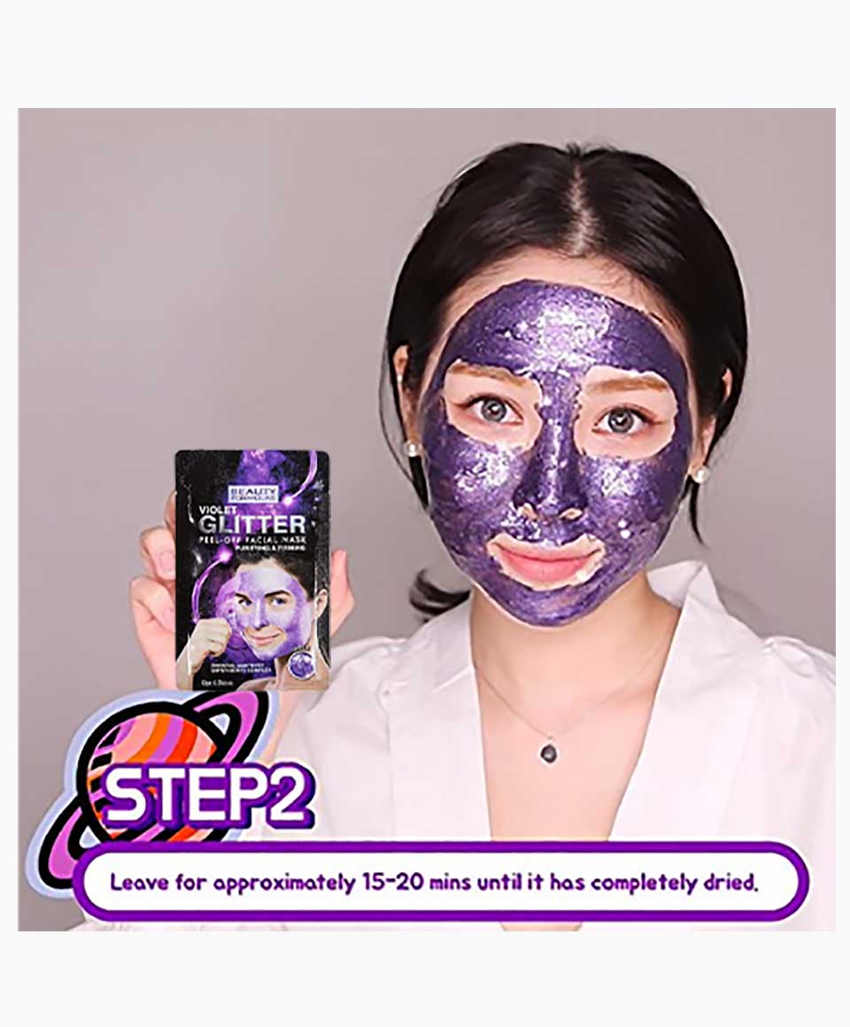 Beauty Formulas Violet Glitter Peel Off Facial Mask