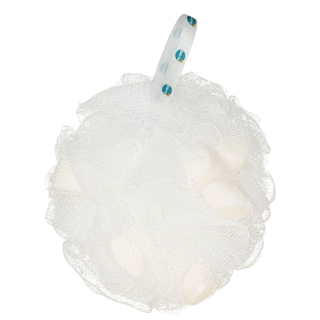 Bath Pouf With White Soap Pieces