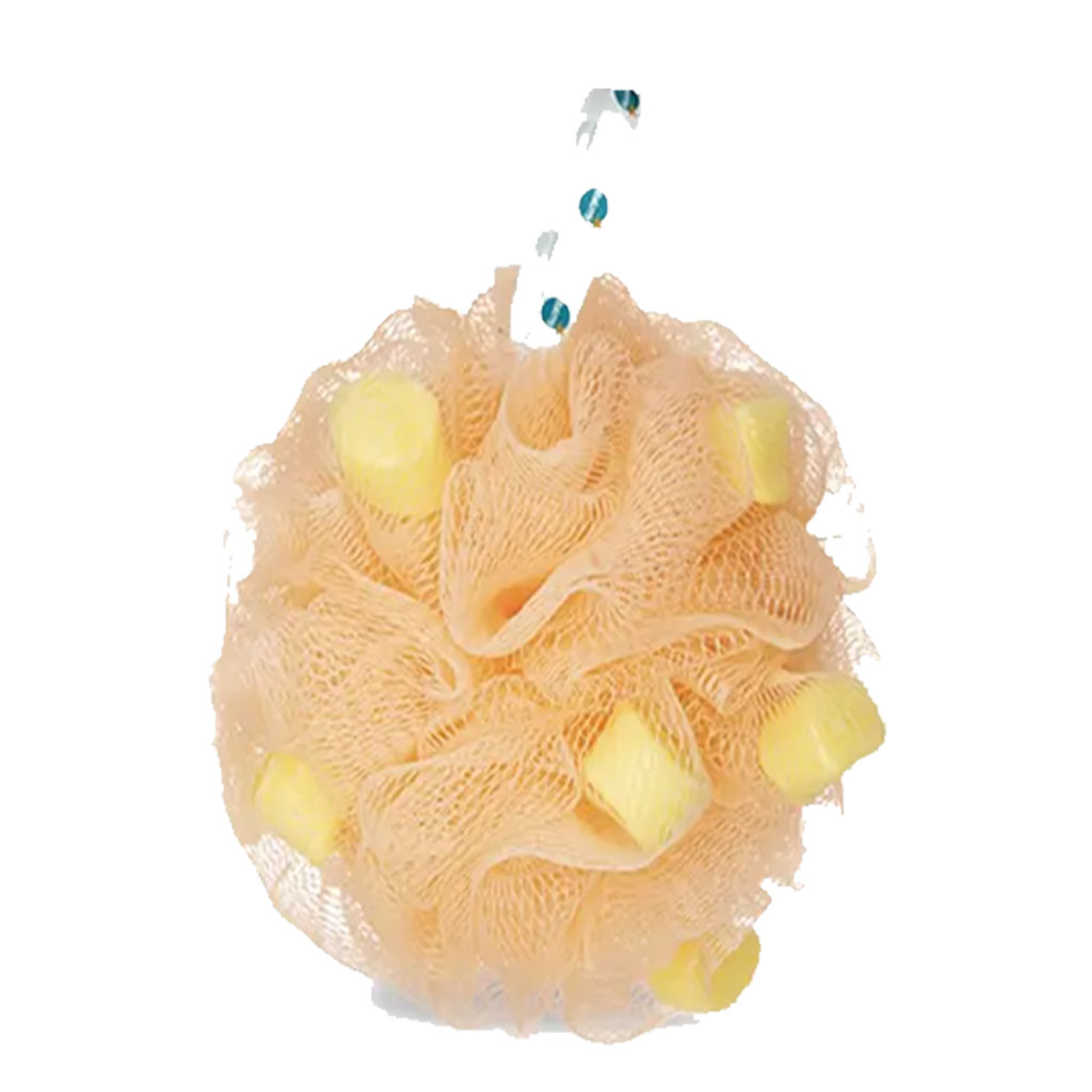 Bath Pouf With Mango And Pineapple Soap Pieces
