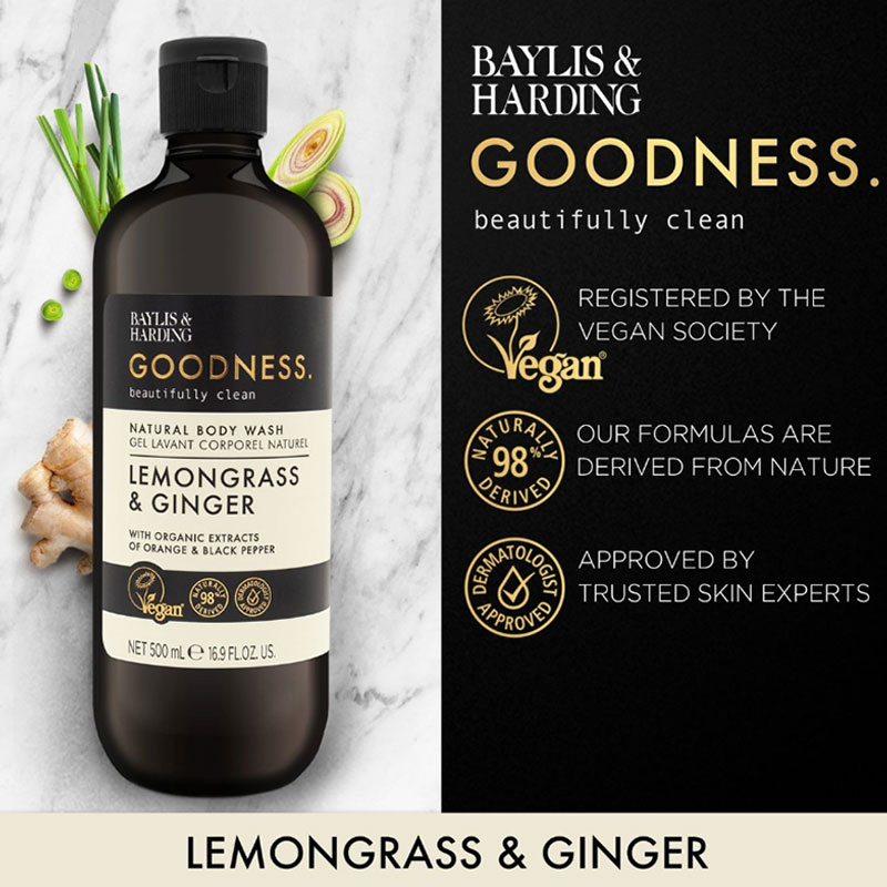Goodness Lemongrass And Ginger Natural Body Wash