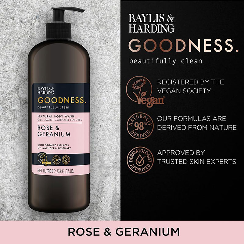 Goodness Rose And Geranium Natural Body Wash