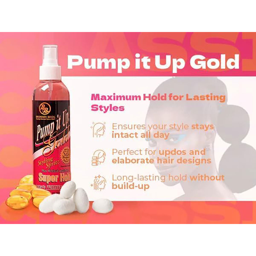 Pump It Up Gold Super Hold Styling Spritz 