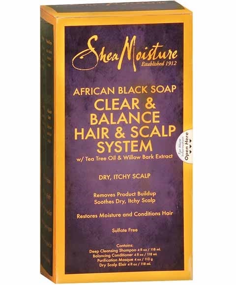 African Black Soap Clear And Balance Hair And Scalp System