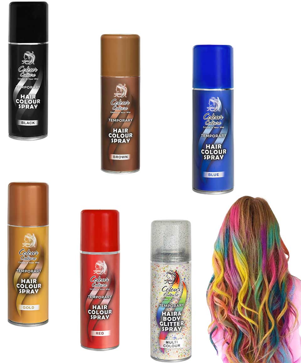 Colour Culture Temporary Multi Colour Hair And Body Glitter Spray