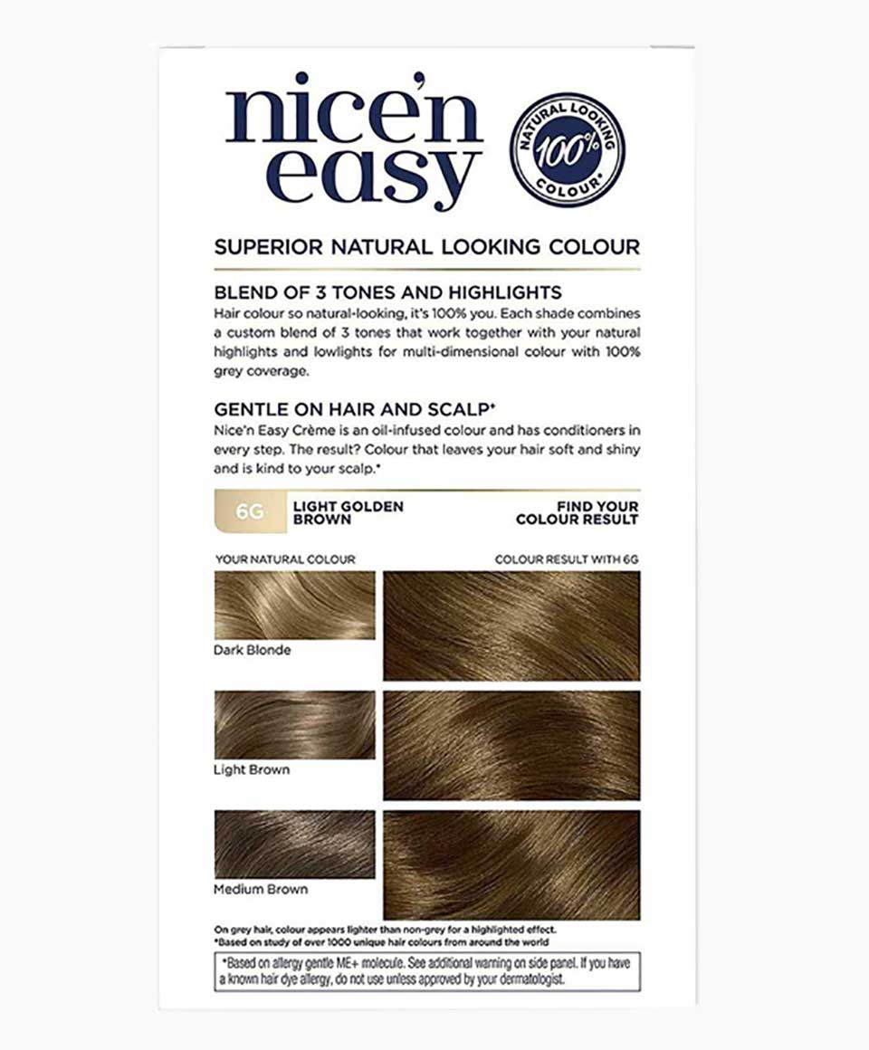 Nice N Easy Creme Permanent Color 6G Light Golden Brown