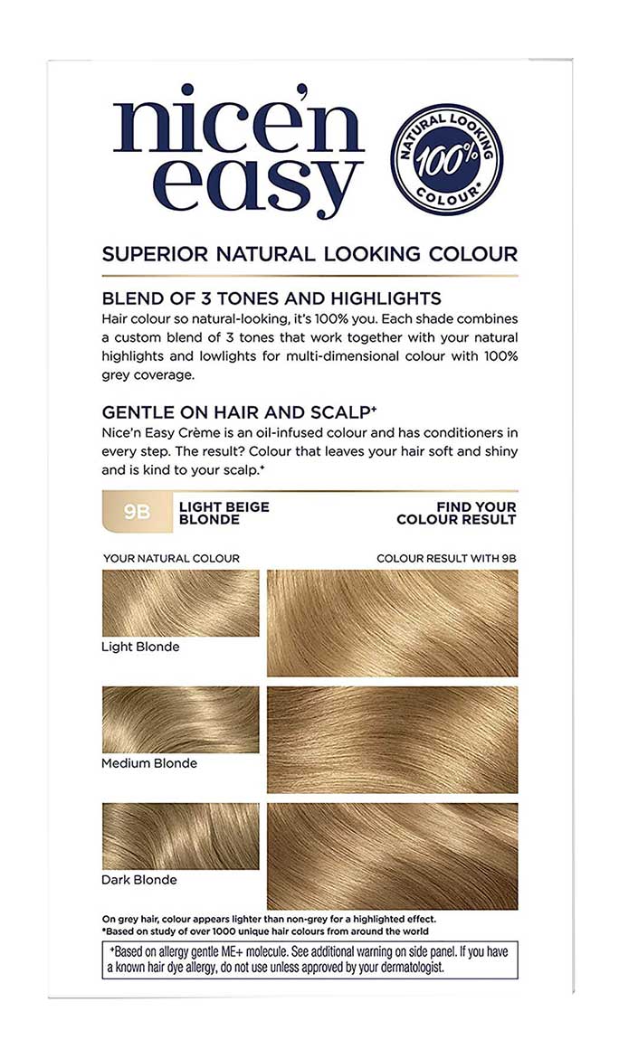 Nice N Easy Permanent Hair Color 9B Light Beige Blonde