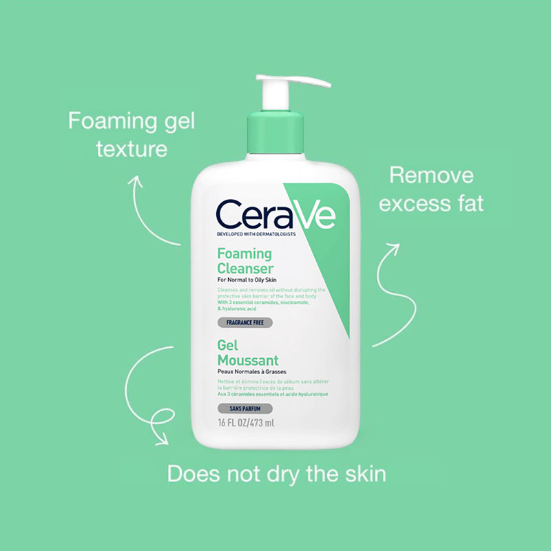 Cerave Foaming Cleanser For Normal To Oily Skin