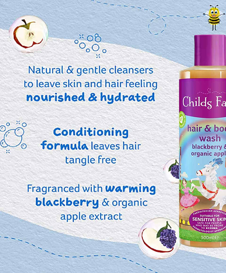 Childs Farm Hair And Body Wash With Blackberry And Organic Apple