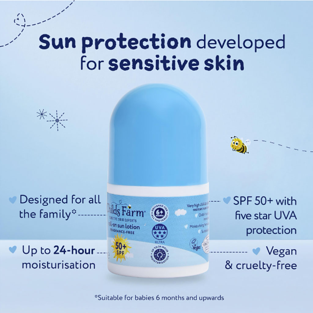 Childs Farm Fragrance Free Roll On Sun Lotion 50 SPF