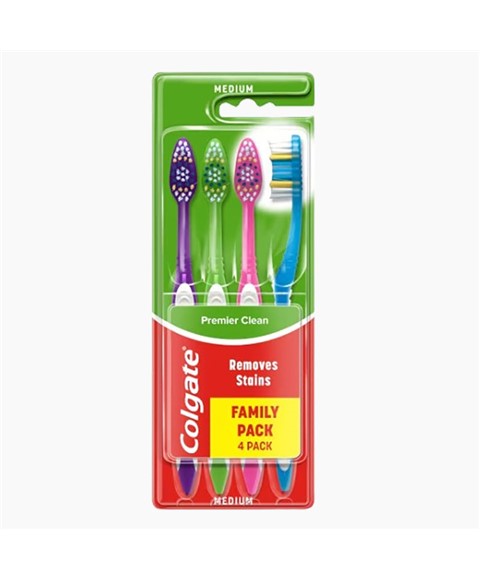 Colgate Premier Clean Toothbrushes 4 Pack Medium