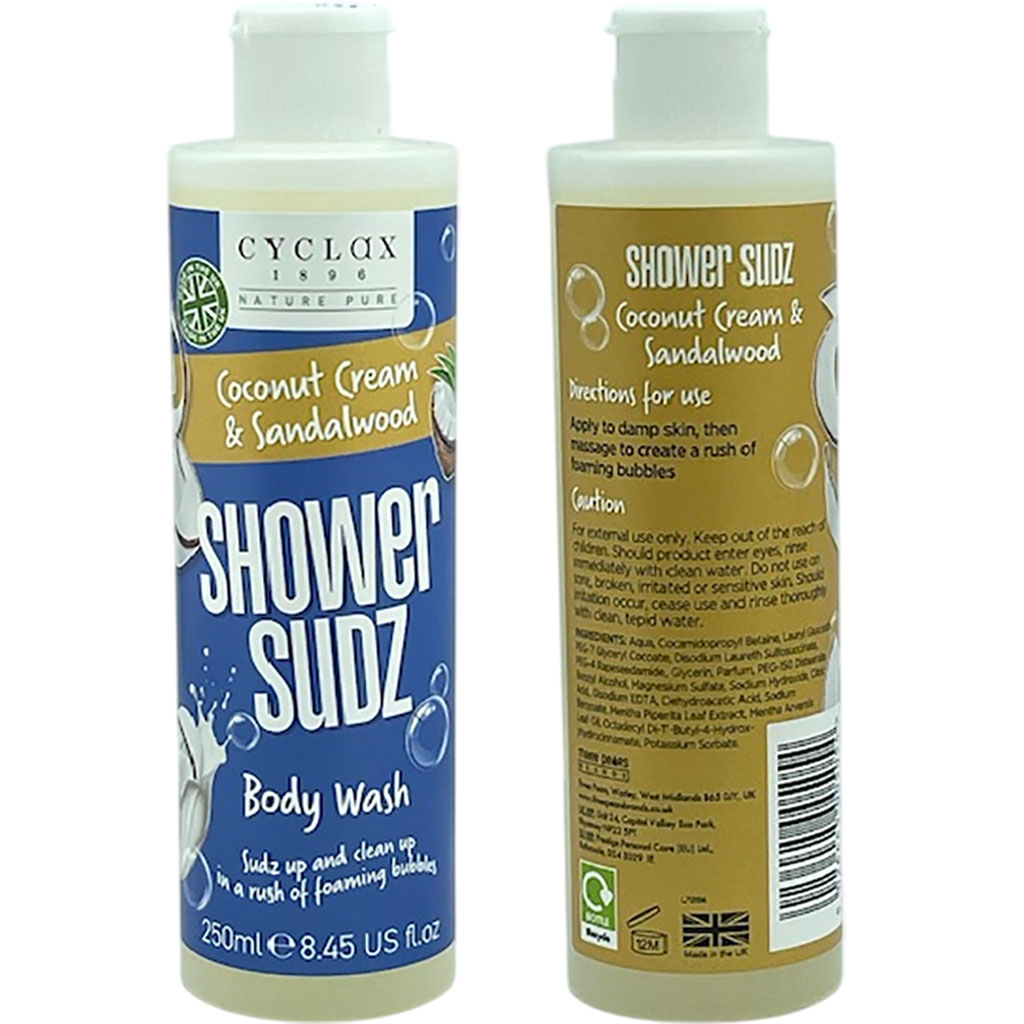 Cyclax Coconut Cream And Sandalwood Shower Sudz Body Wash
