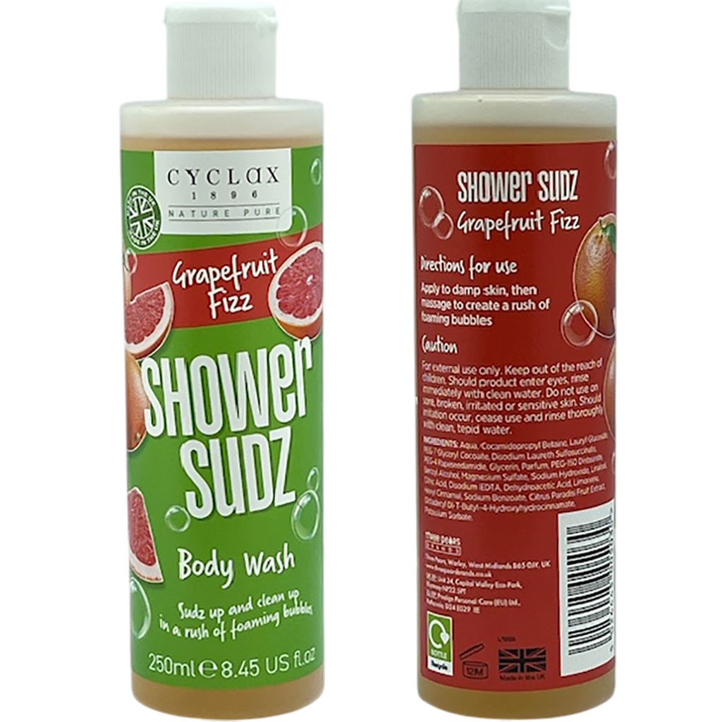 Cyclax Grapefruit Fizz Shower Sudz Body Wash