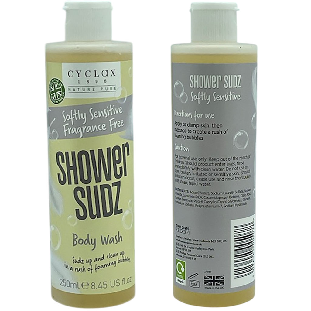 Cyclax Softly Sensitive Fragrance Free Shower Sudz Body Wash