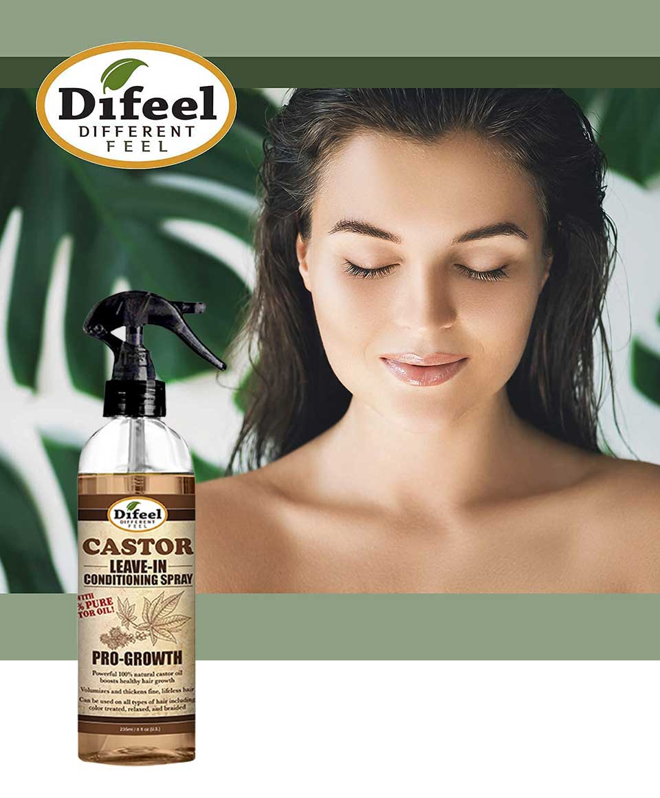 Difeel Pure Castor Oil Pro Growth Leave In Conditioning Spray