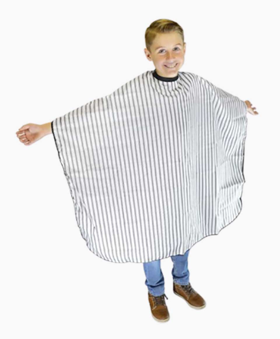 DMI Kids Vintage Barber Cape Black On White