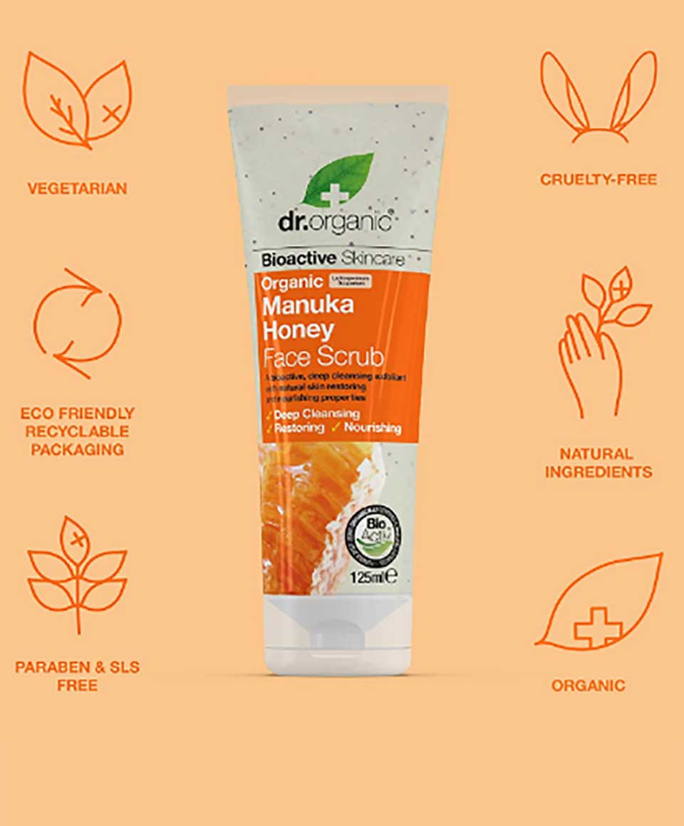 Bioactive Skincare Organic Manuka Honey Face Scrub