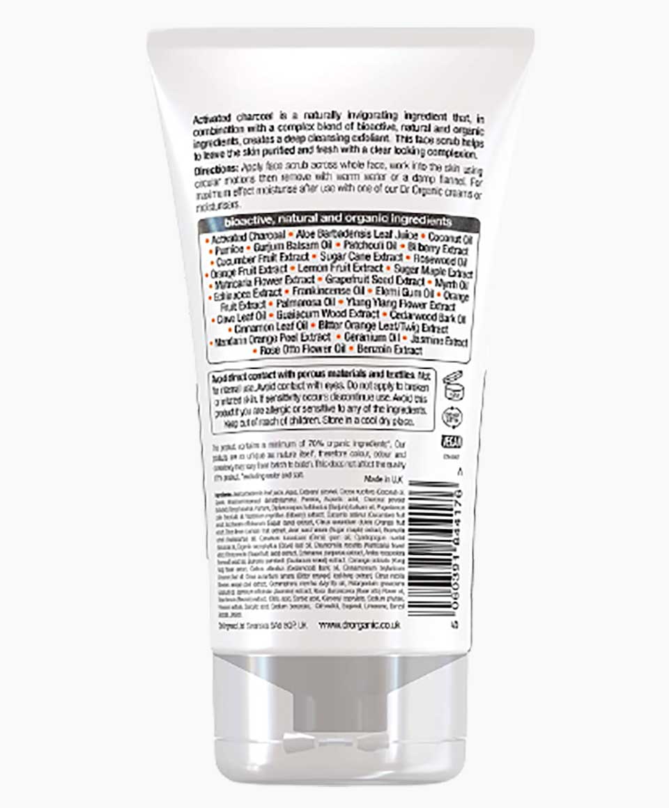 Bioactive Skincare Activated Charcoal Deep Cleansing Face Scrub