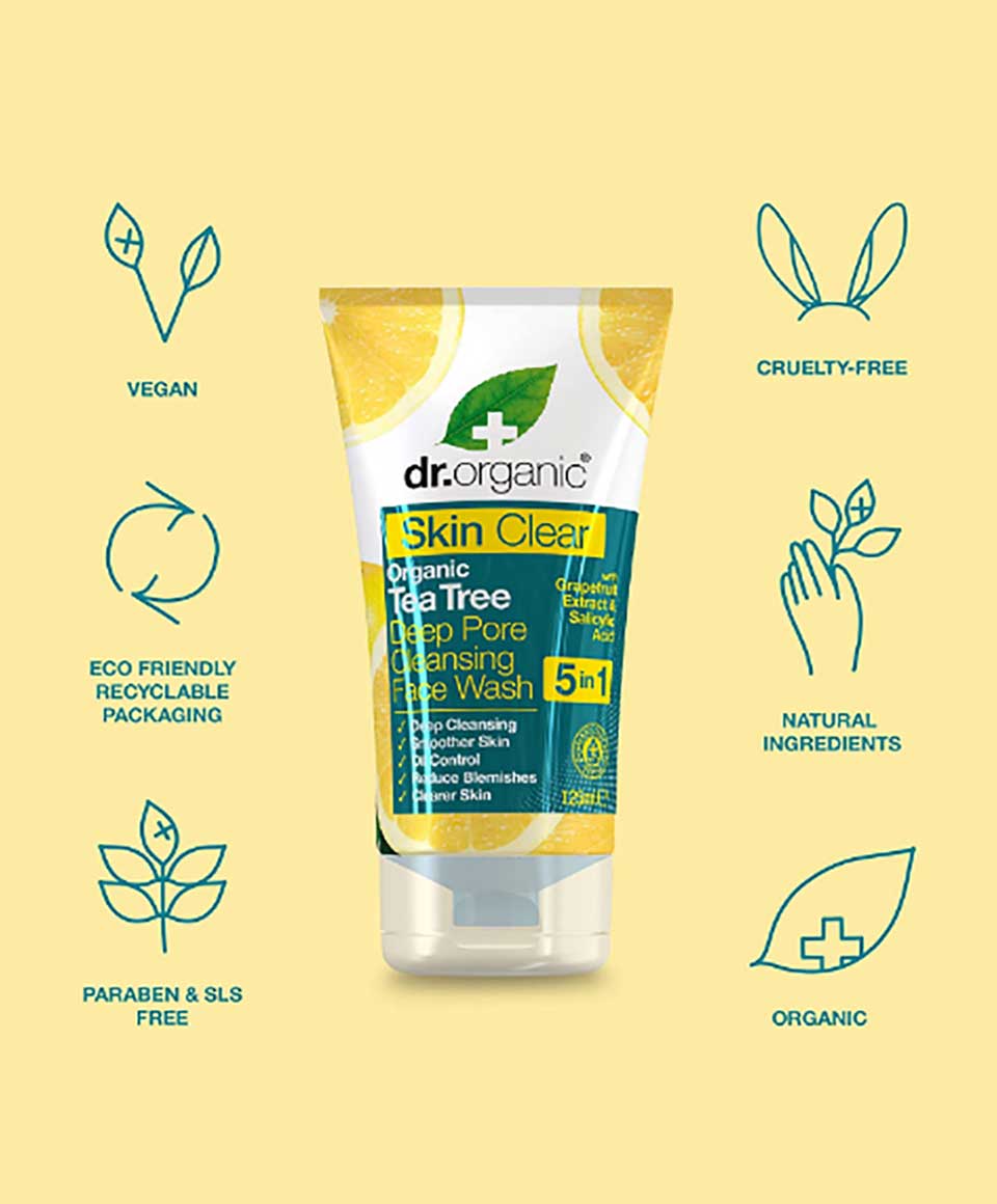 Skin Clear Organic Tea Tree Deep Pore Cleansing Face Wash