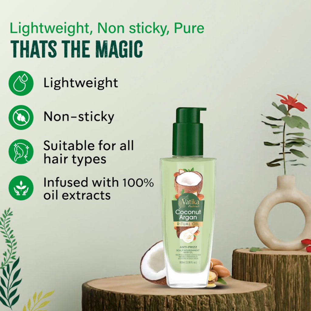 Dabur Vatika Naturals Coconut Argan Ritual Oil
