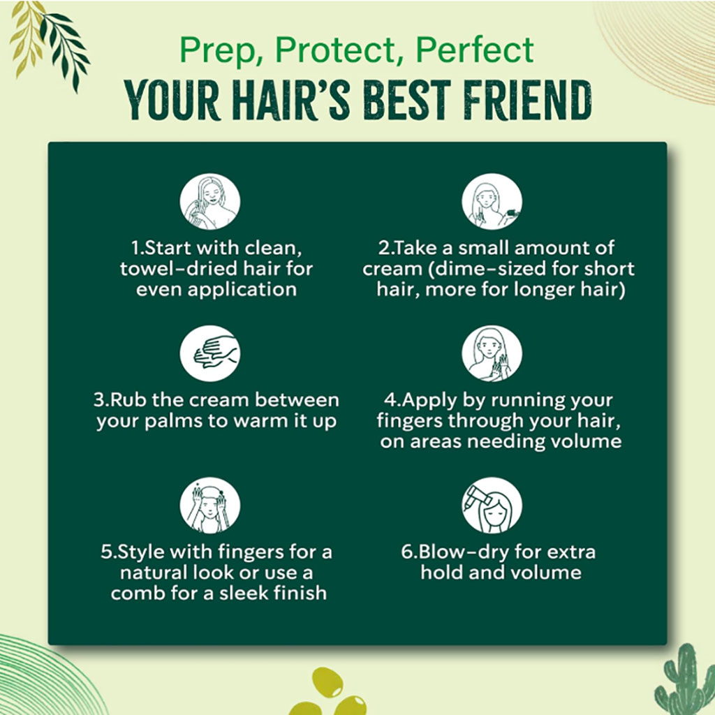 Vatika Naturals Olive Cactus And Ghergir Styling Hair Cream