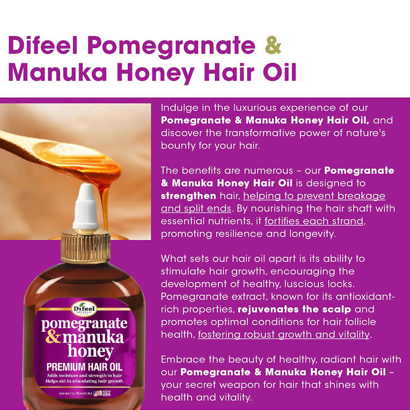 Difeel Pomegranate And Manuka Honey Premium Hair Oil