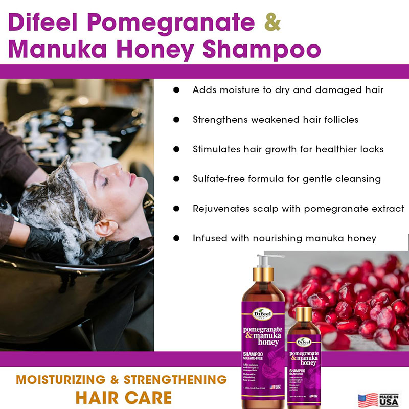 Difeel Pomegranate And Manuka Honey Sulfate Free Shampoo