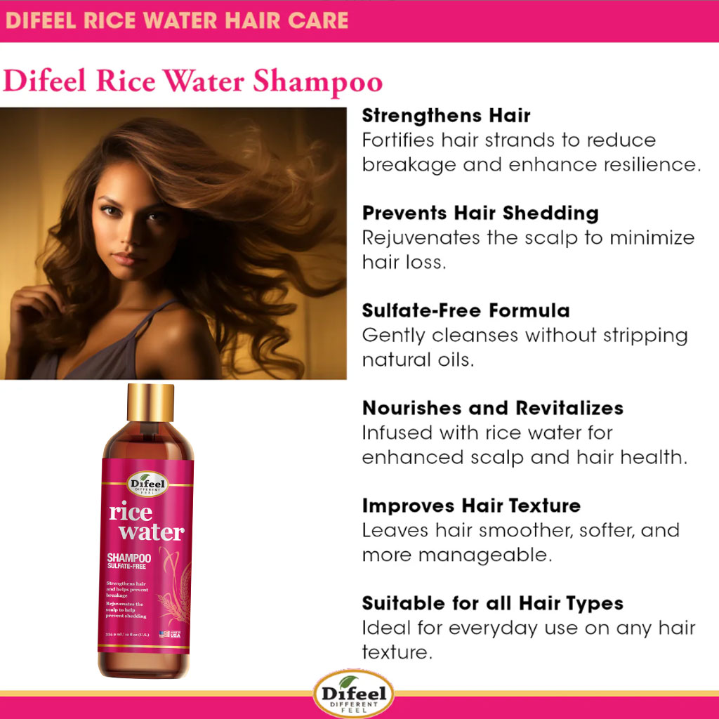 Difeel Rice Water Sulfate Free Shampoo